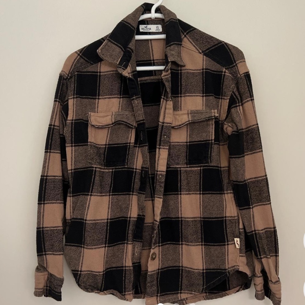 Hollister - plaid flannel shacket boyfriend fit size XS